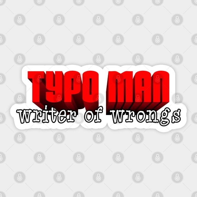 Typo Man Sticker by SnarkCentral